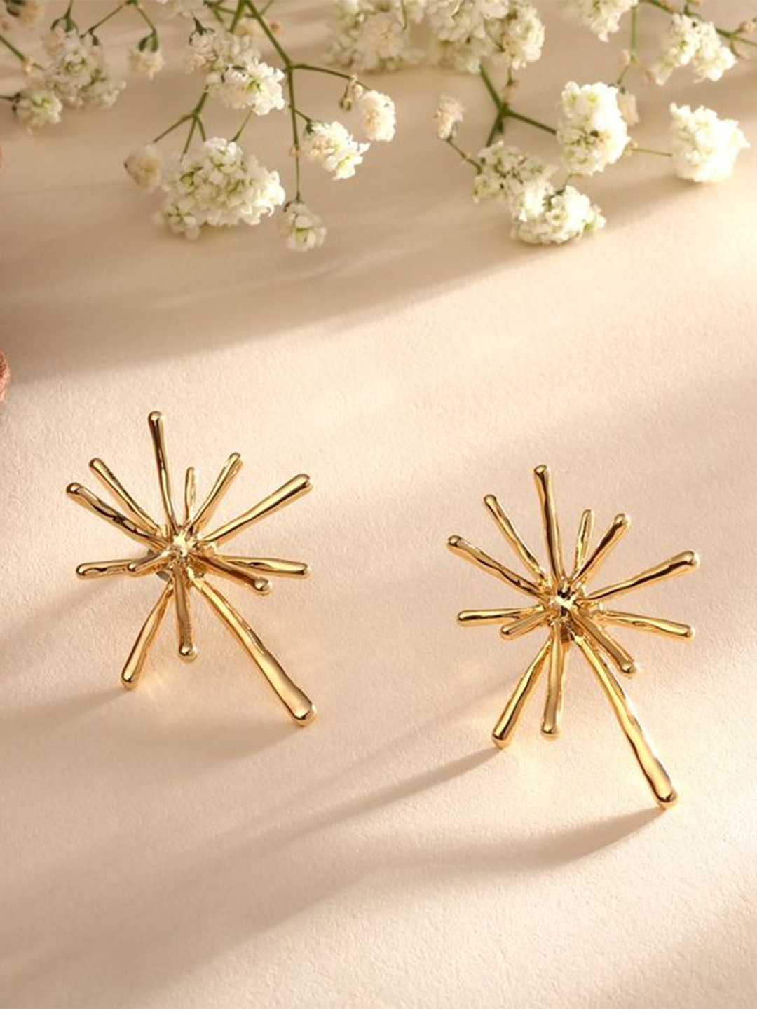 Cierra 18KT Gold Plated Firework Design Shaped Studs
