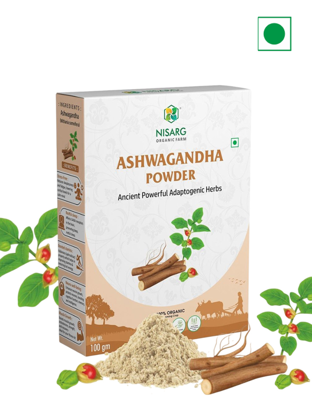 NISARG ORGANIC FARM Ashwagandha Powder - 100 g