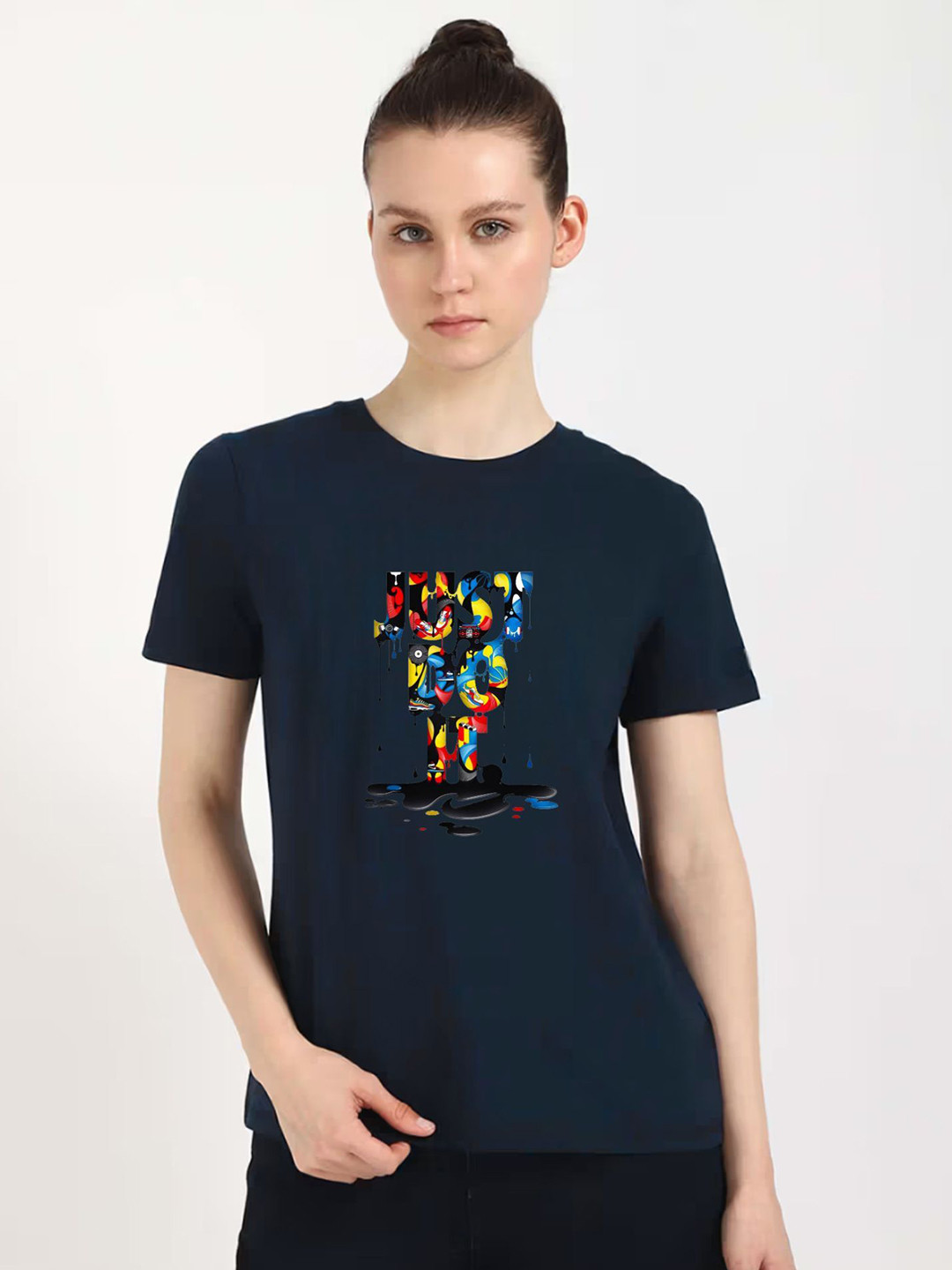 Moda Rapido Women Mickey Mouse Graphic Printed Round Neck Cotton T-shirt