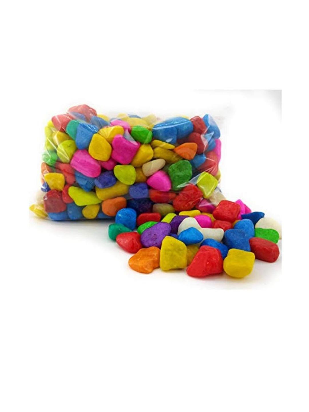 Somil Multicolor Pebbles/Stones for Garden, Plants, Lawns, Aquariums, Fish Pots, Home Decor, Vases, Furniture Filler. Size: 10-30mm, Shiny Multicolor -A449