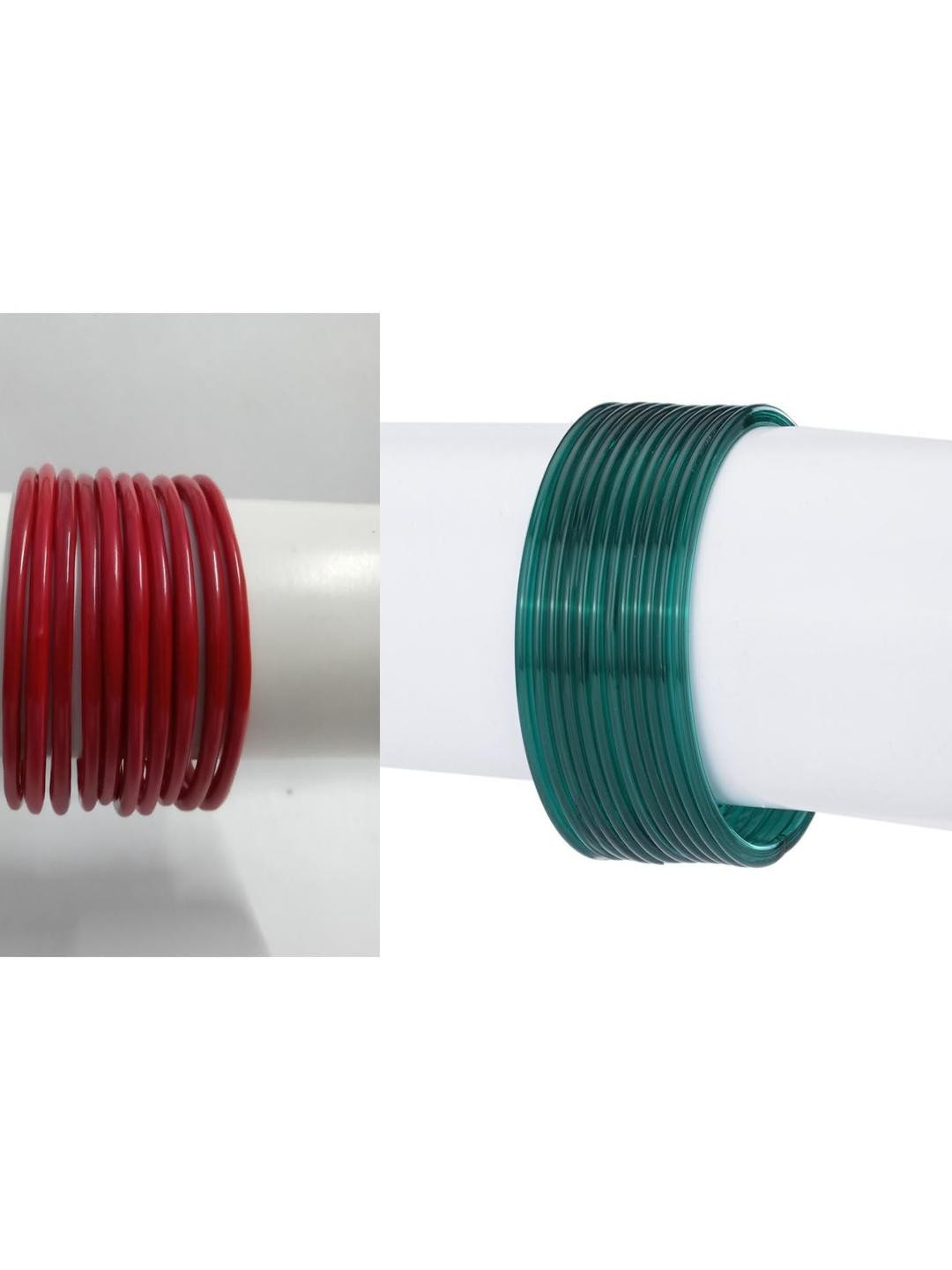 SOMIL Set Of 22 Red Antique Alloy Bangles