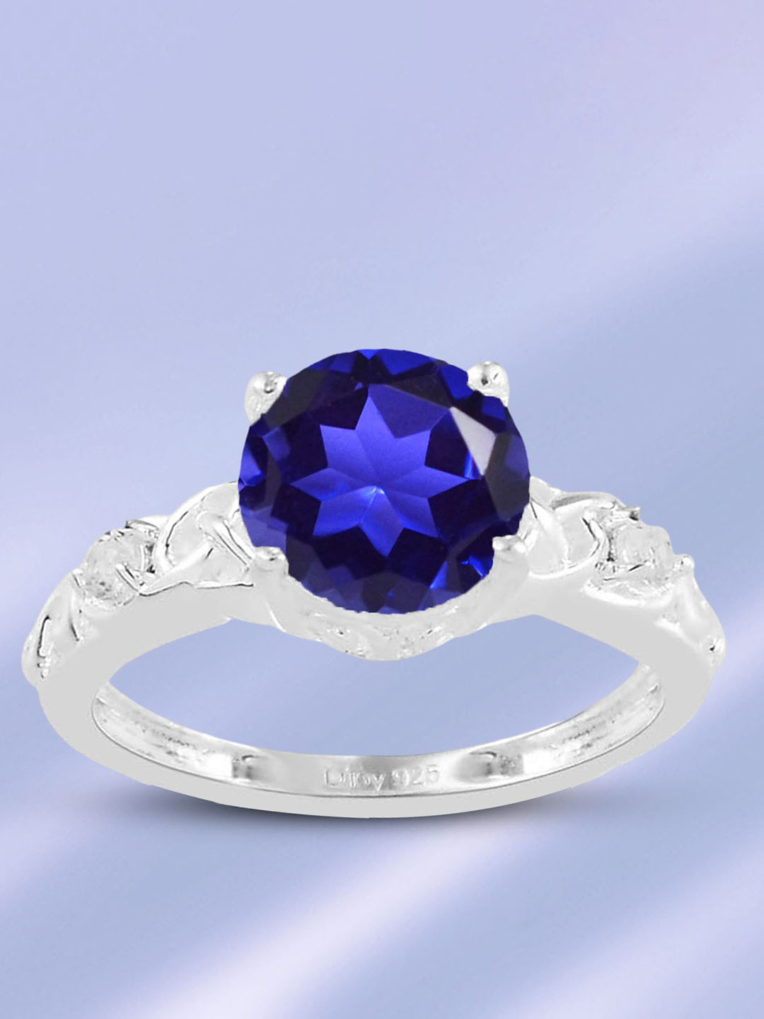 Meadows 925 Sterling Silver Tanzanite Gemstone Studded Finger Ring