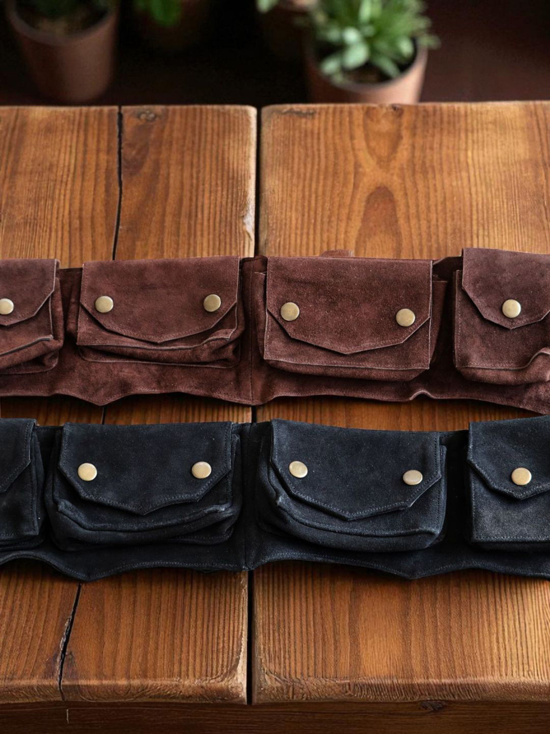 Ya Qalbi Premium  Leather Pocket Belt Waist Pouch