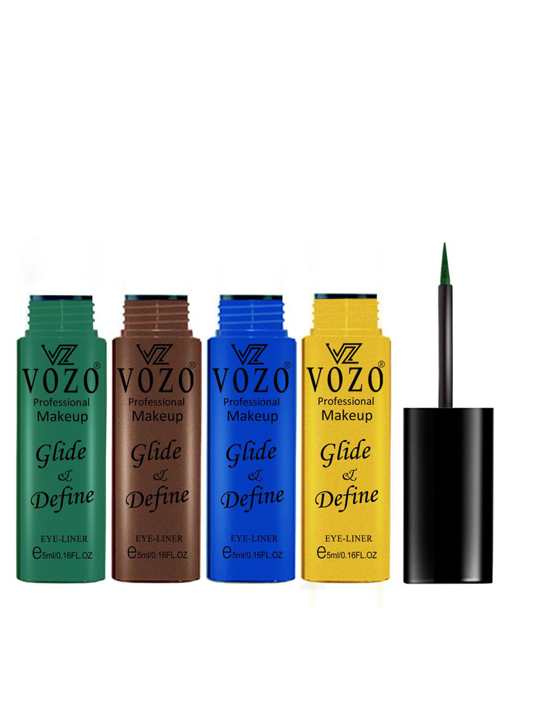 VOZO Set Of 4 Eye Definer Infusion Essential Liquid Eyeliner- 5 ml Each- 05-06-08-10