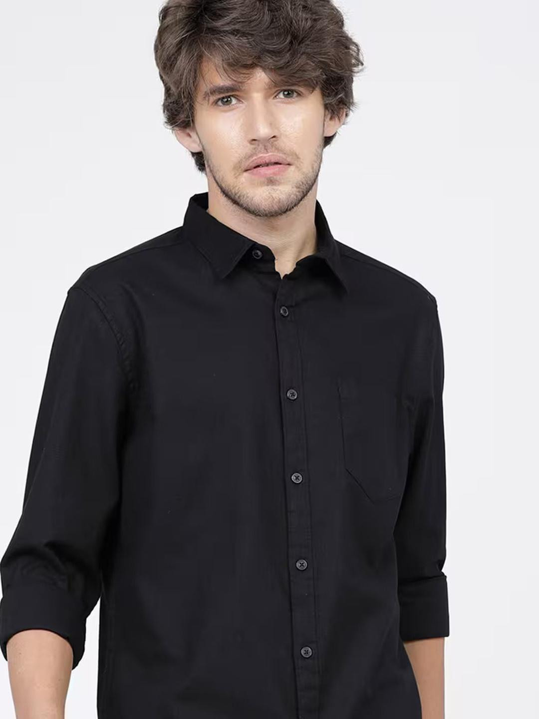 VILLAIN India Slim Fit Spread Collar Pure Cotton Casual Shirt