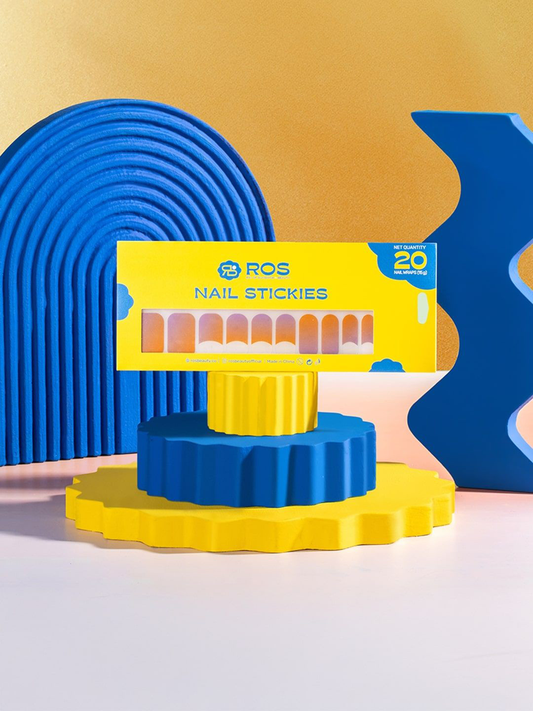 Ray Of Sunshine- ROS Beauty Set Of 20 Peel & Stick Nail Art Stickers- Sunset Skies