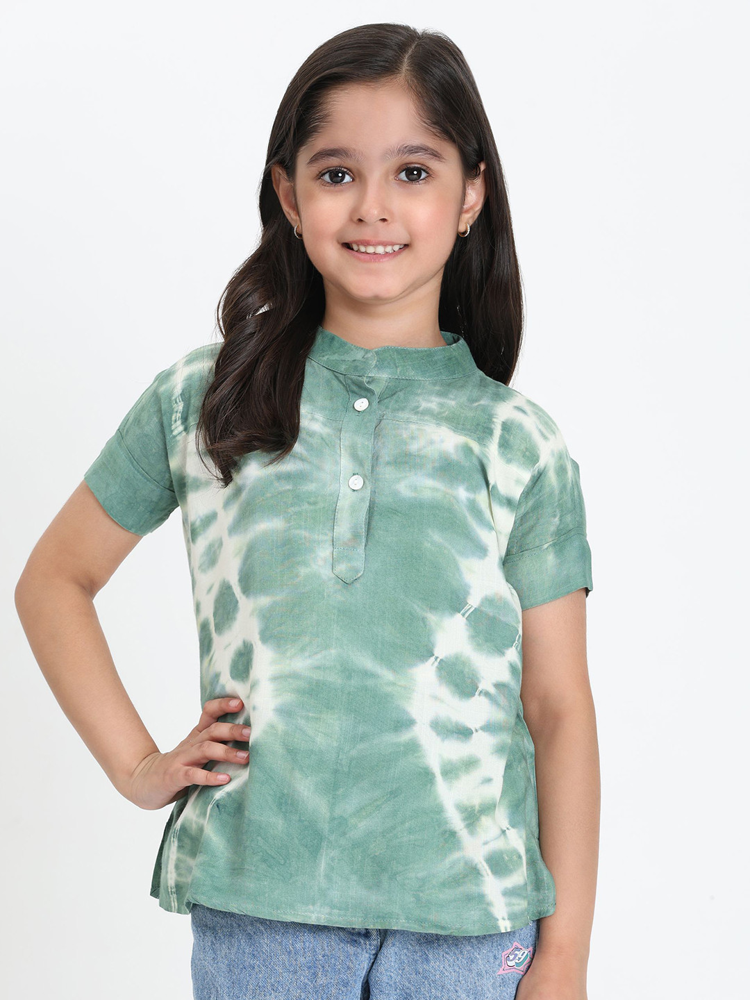 Maaesa Girls Casual Stylish Rayon Slub Tie & Dye Top
