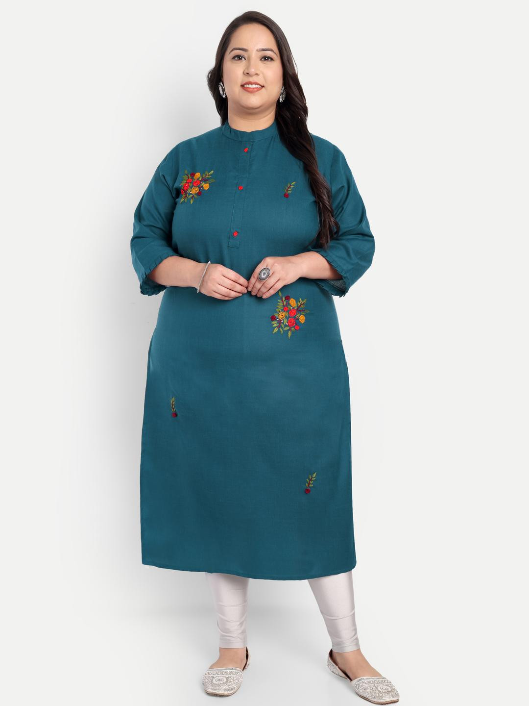4u Fashion Women Blue Blended Kurtas