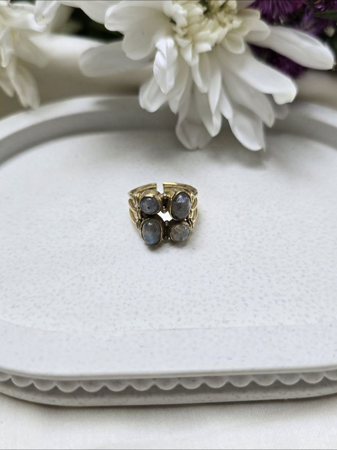 Studio Anviksha Rhinestone-Studded Adjustable Finger Ring