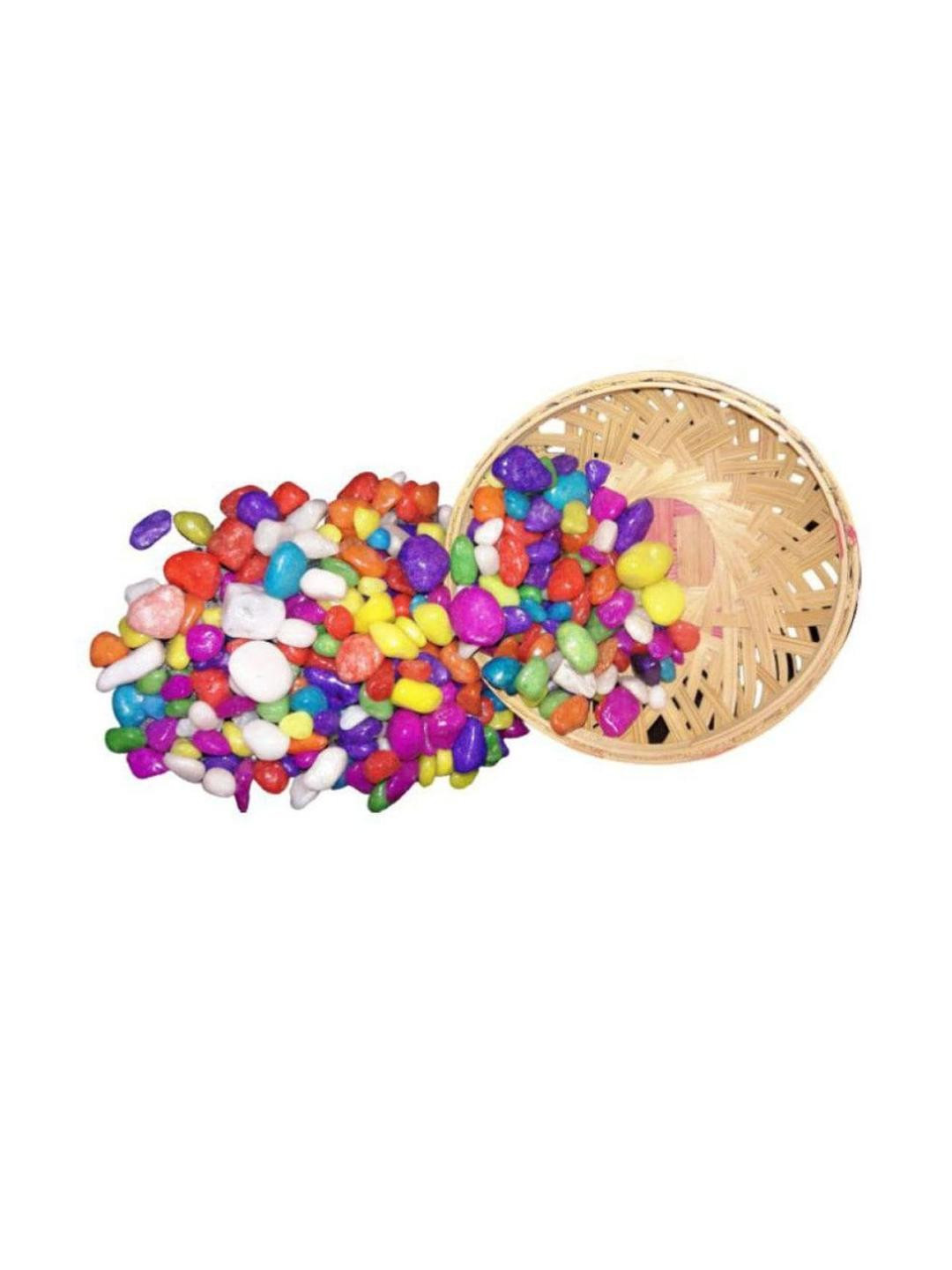 Somil Multicolor Pebbles/Stones for Garden, Plants, Lawns, Aquariums, Fish Pots, Home Decor, Vases, Furniture Filler. Size: 10-30mm, Shiny Multicolor -A482