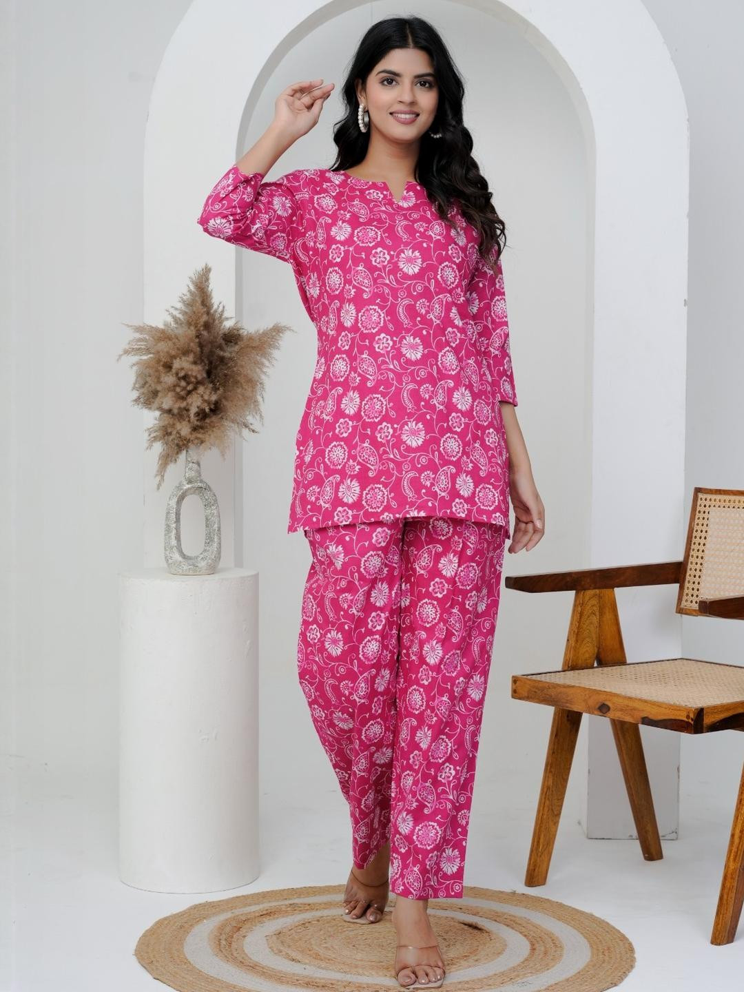 Genade Pink  Cotton Blend Clothing Set