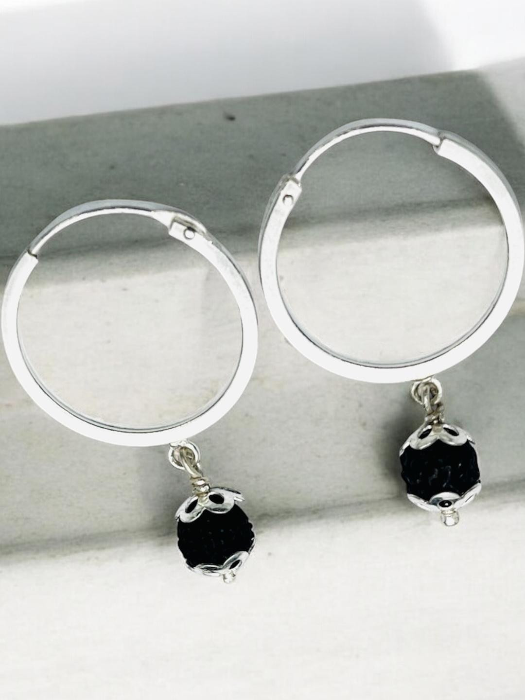 KASHI VISHWANATH RUDRAKSHA & GEMS Silver Plated Stainless Steel Earrings