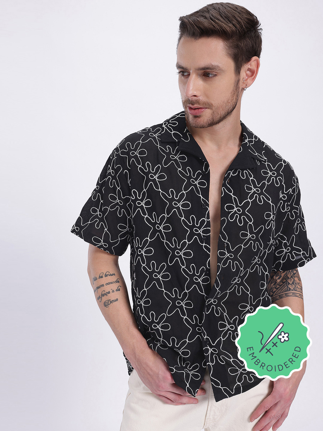 glitchez Escape Essentials Embroidered Relaxed Fit Shirt