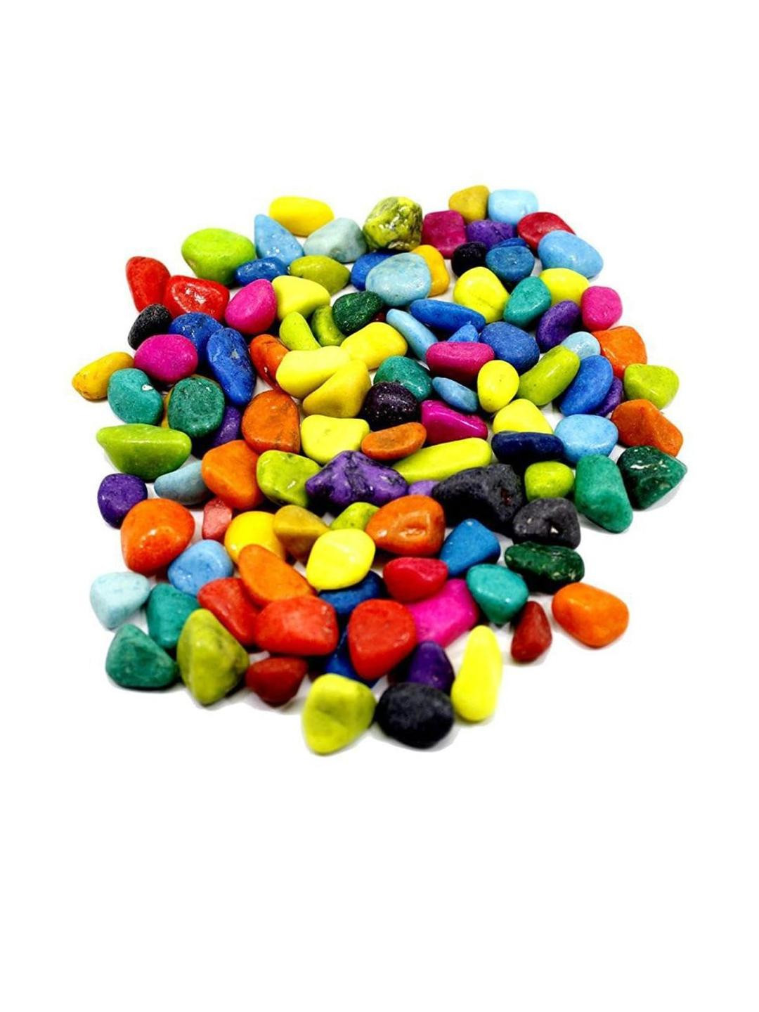 Somil Multicolor Pebbles/Stones for Garden, Plants, Lawns, Aquariums, Fish Pots, Home Decor, Vases, Furniture Filler. Size: 10-30mm, Shiny Multicolor -A463