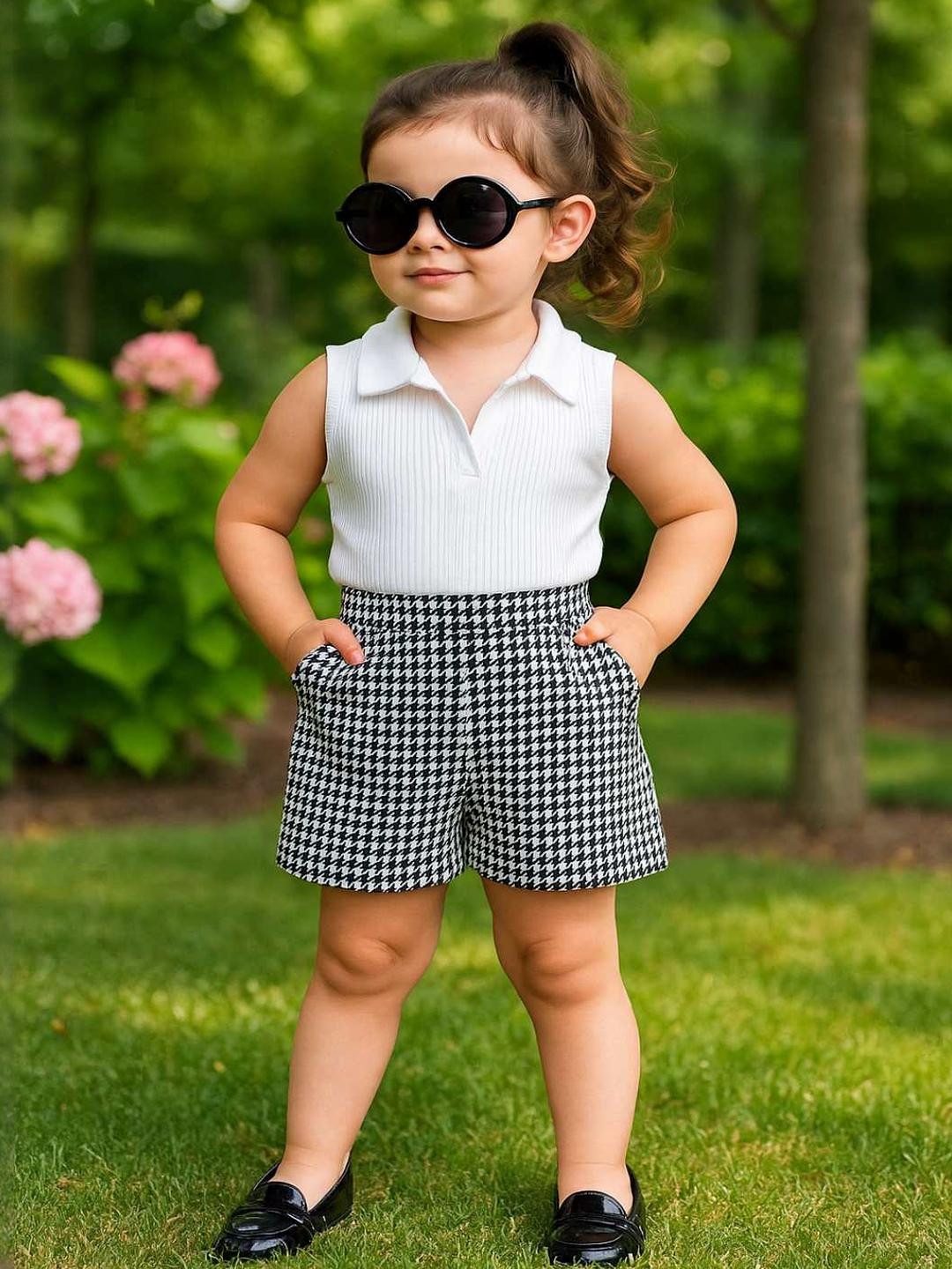 RAMIAAZ White Self Design Cotton Blend Clothing Set