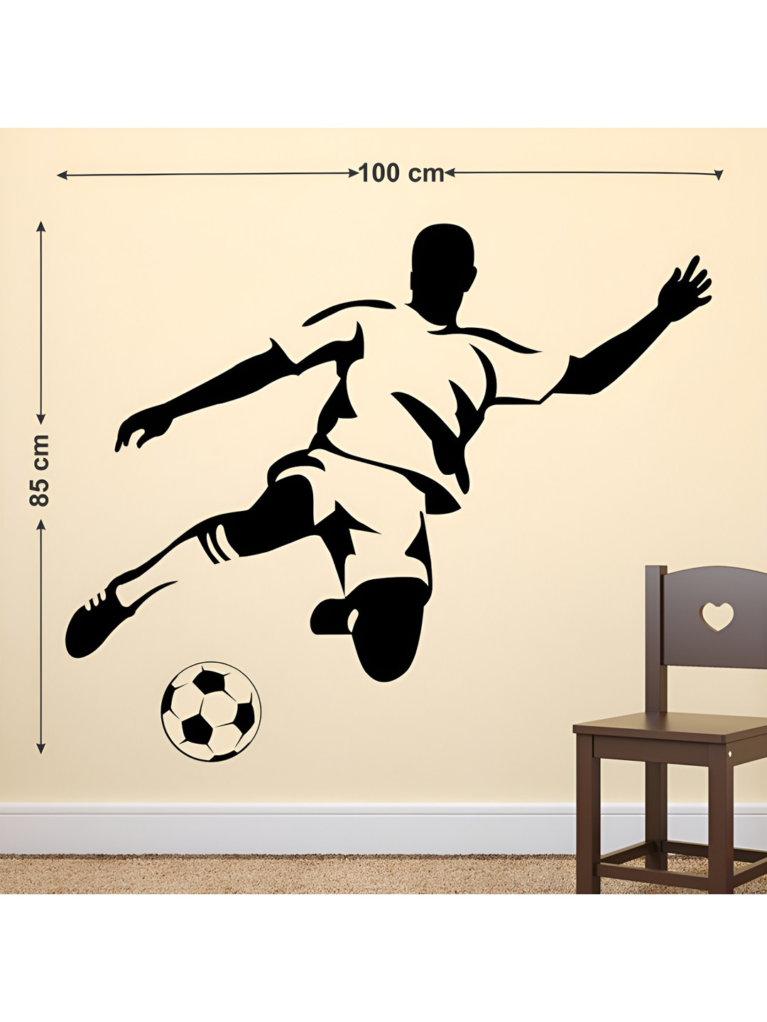 LANSTICK Black Football Player Self-Adhesive Wall Sticker