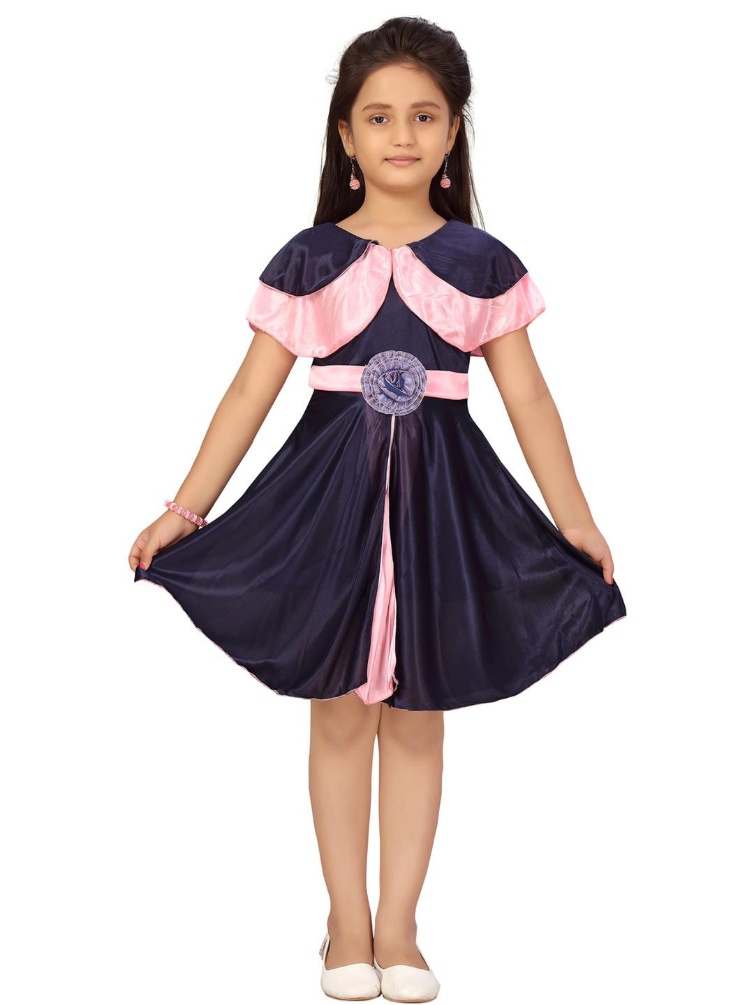 Muhuratam Navy Blue Silk Dresses