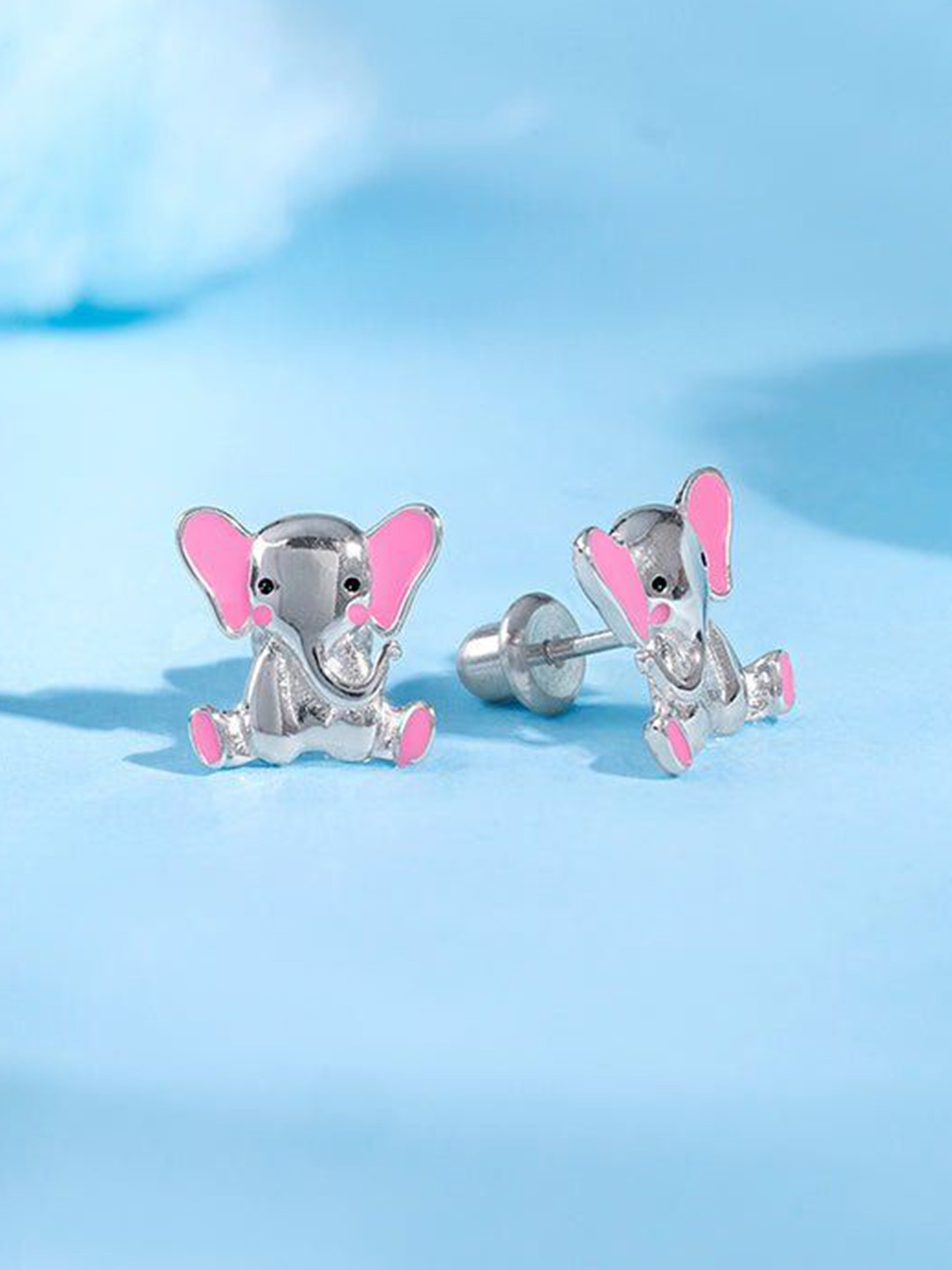 GIVA 925 Silver Rhodium-Plated Baby Elephant Studs Earrings