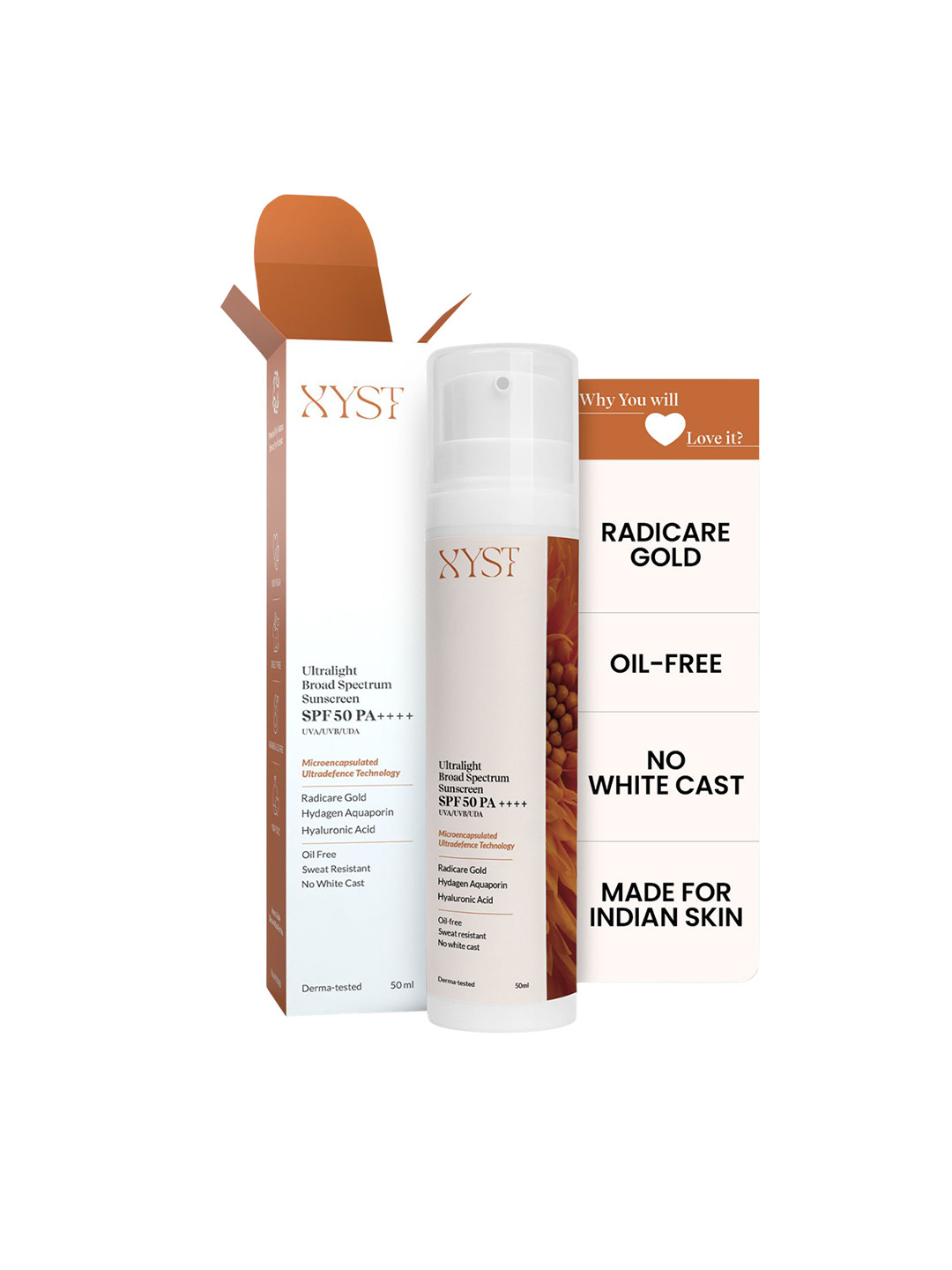 Xyst Ultralight Broad Spectrum Sunscreen SPF50 PA++++ - 50 g