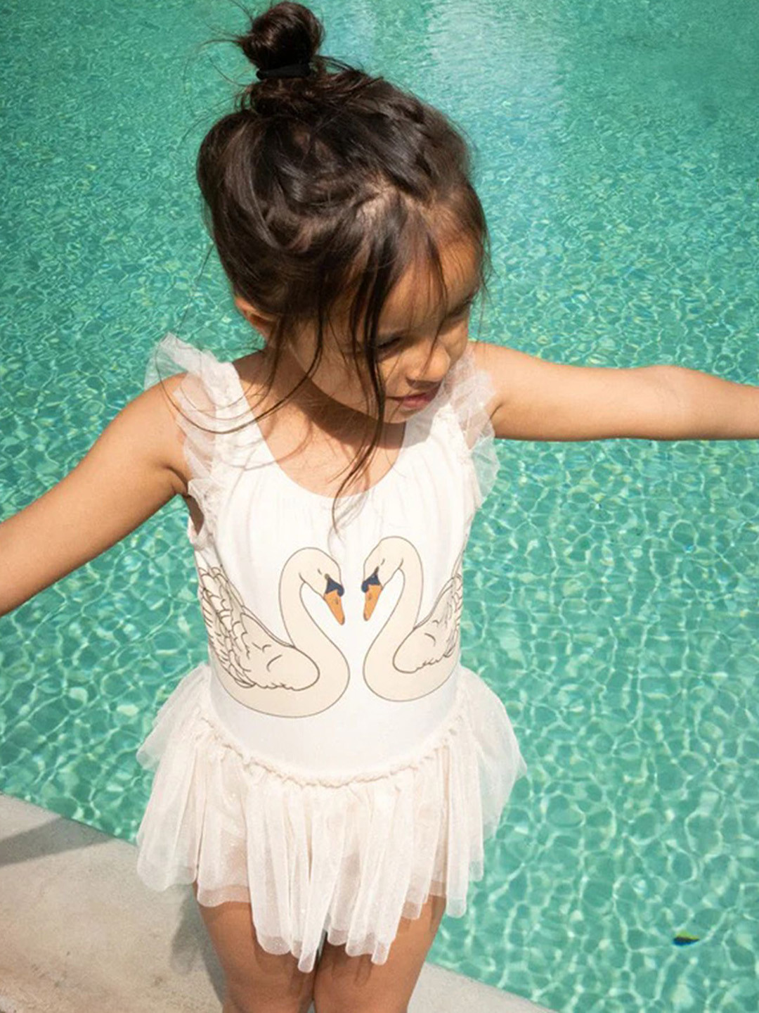 LULU & SKY Girls Animal Printed Round Neck Sleeveless Bodysuit With Cap