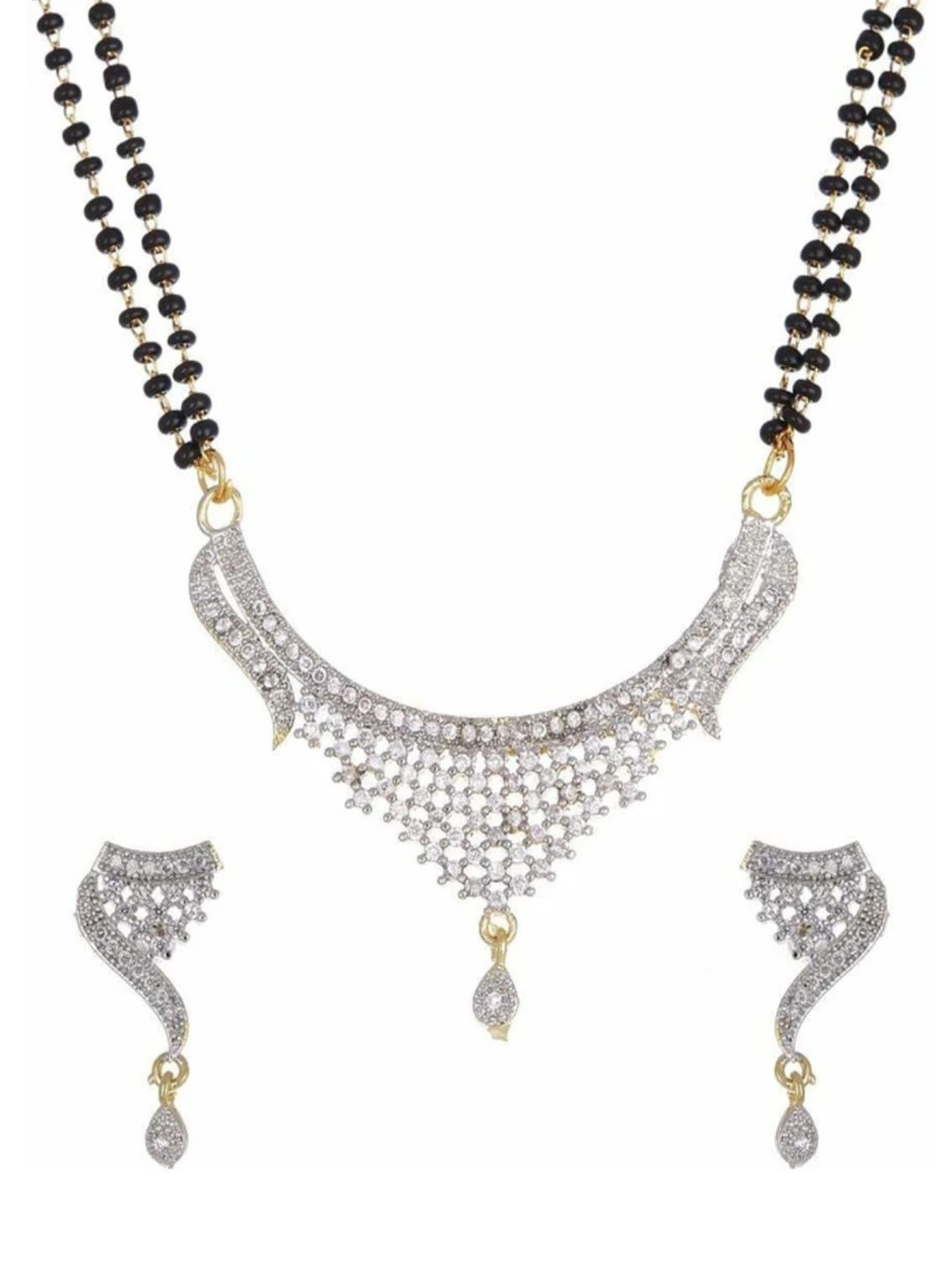 Sajni Artificial Stones Studded & Beaded Mangalsutra