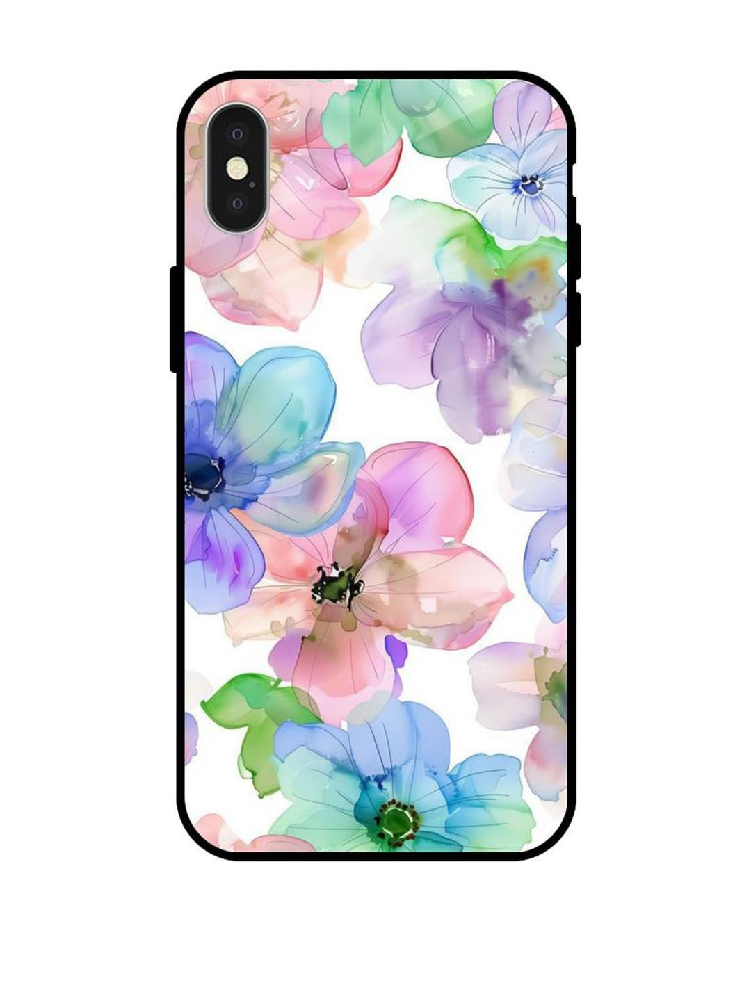 QRIOH Floral Printed iPhone X Back Case Mobile Accessories
