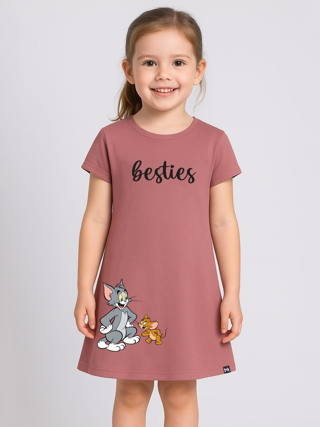 YK X Minute Mirth Tom And Jerry Printed Pure Cotton A-Line Dress