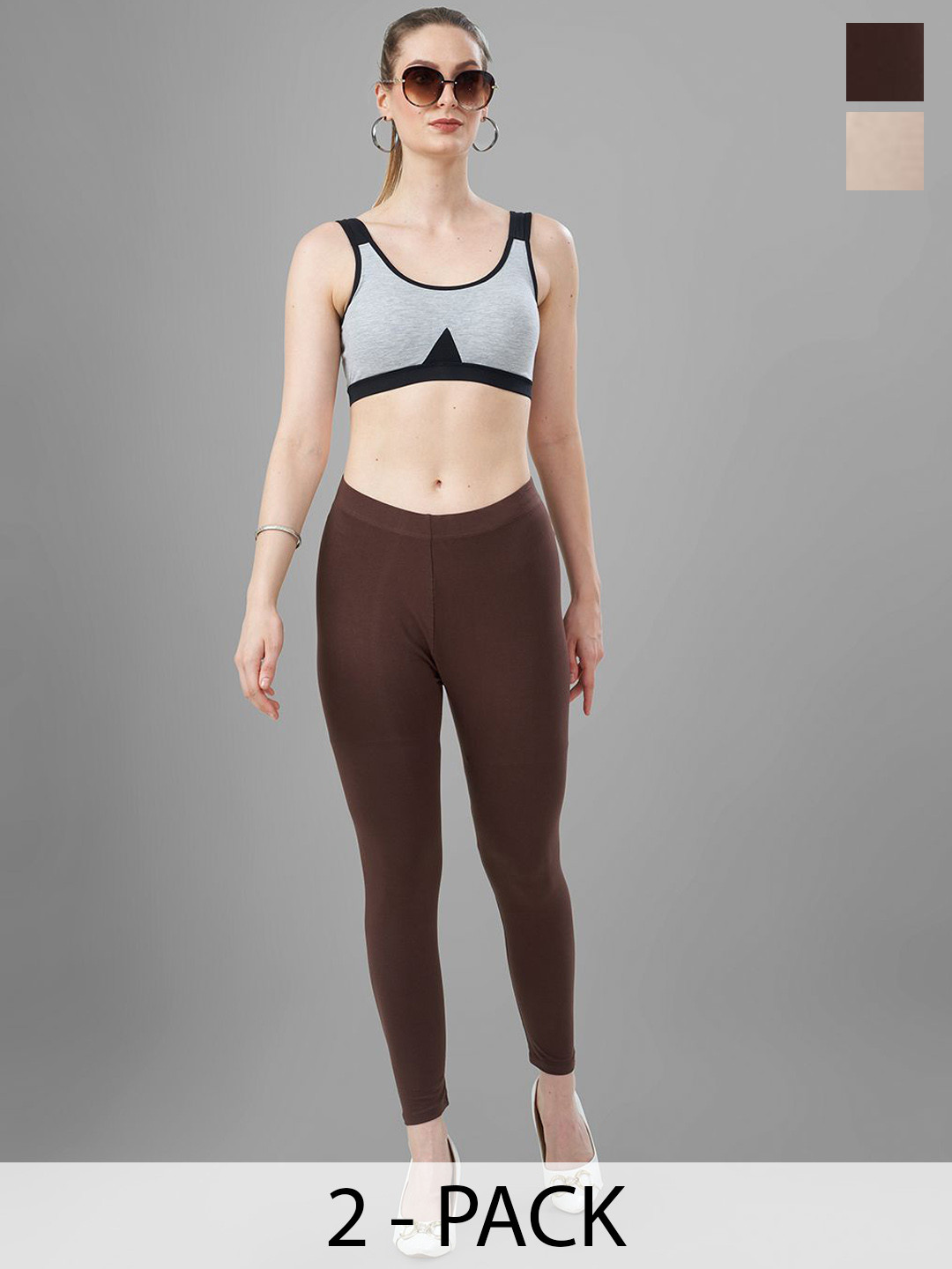 T19 Women Coffee Brown Leggings