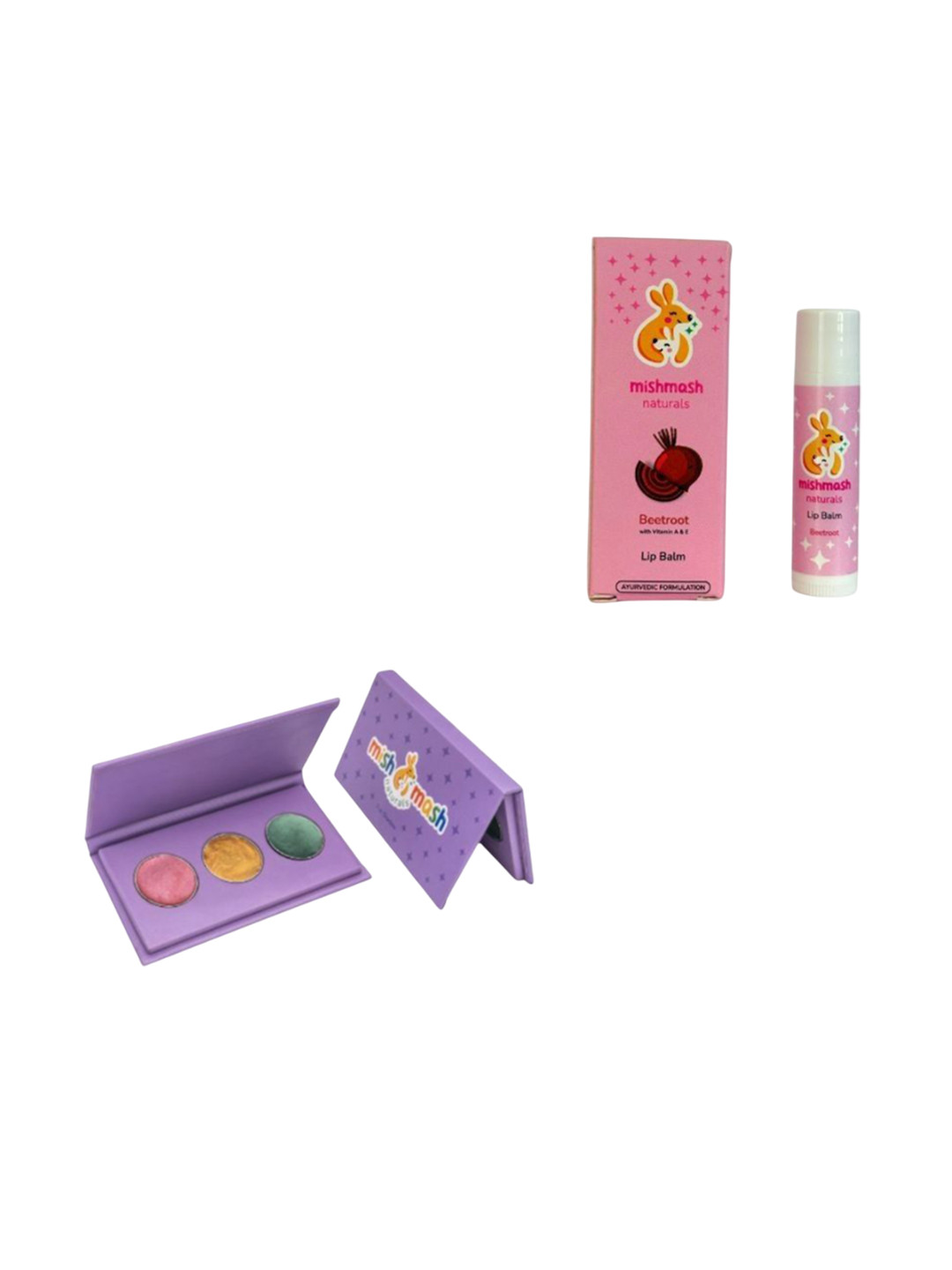 Mishmash Naturals Set Of 2 Lip Balm - 3 g & Eye Shadow Palette - Shimmery Tales
