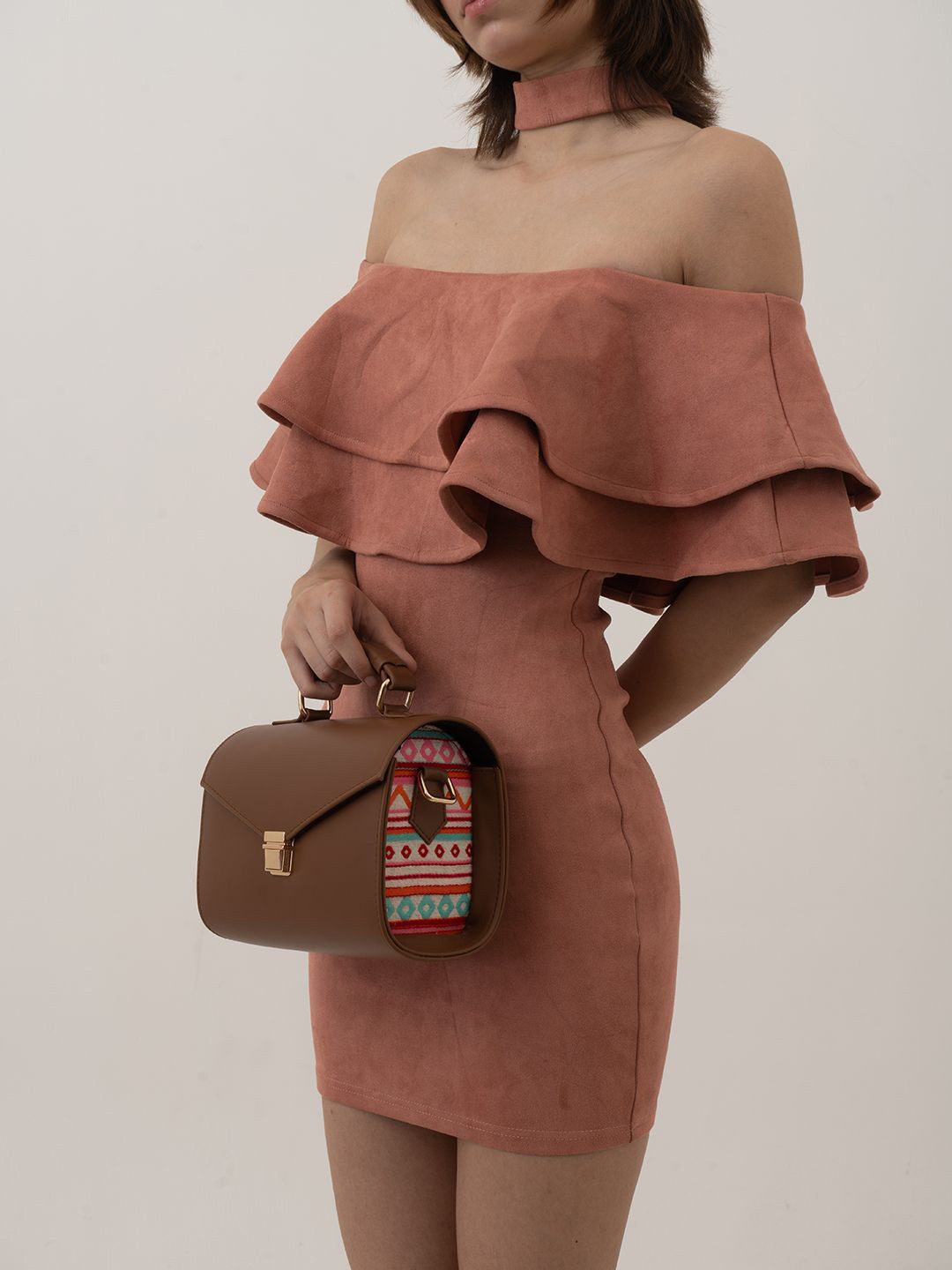 TANGERINE HANDCRAFT Structured Satchel With Buckle Details