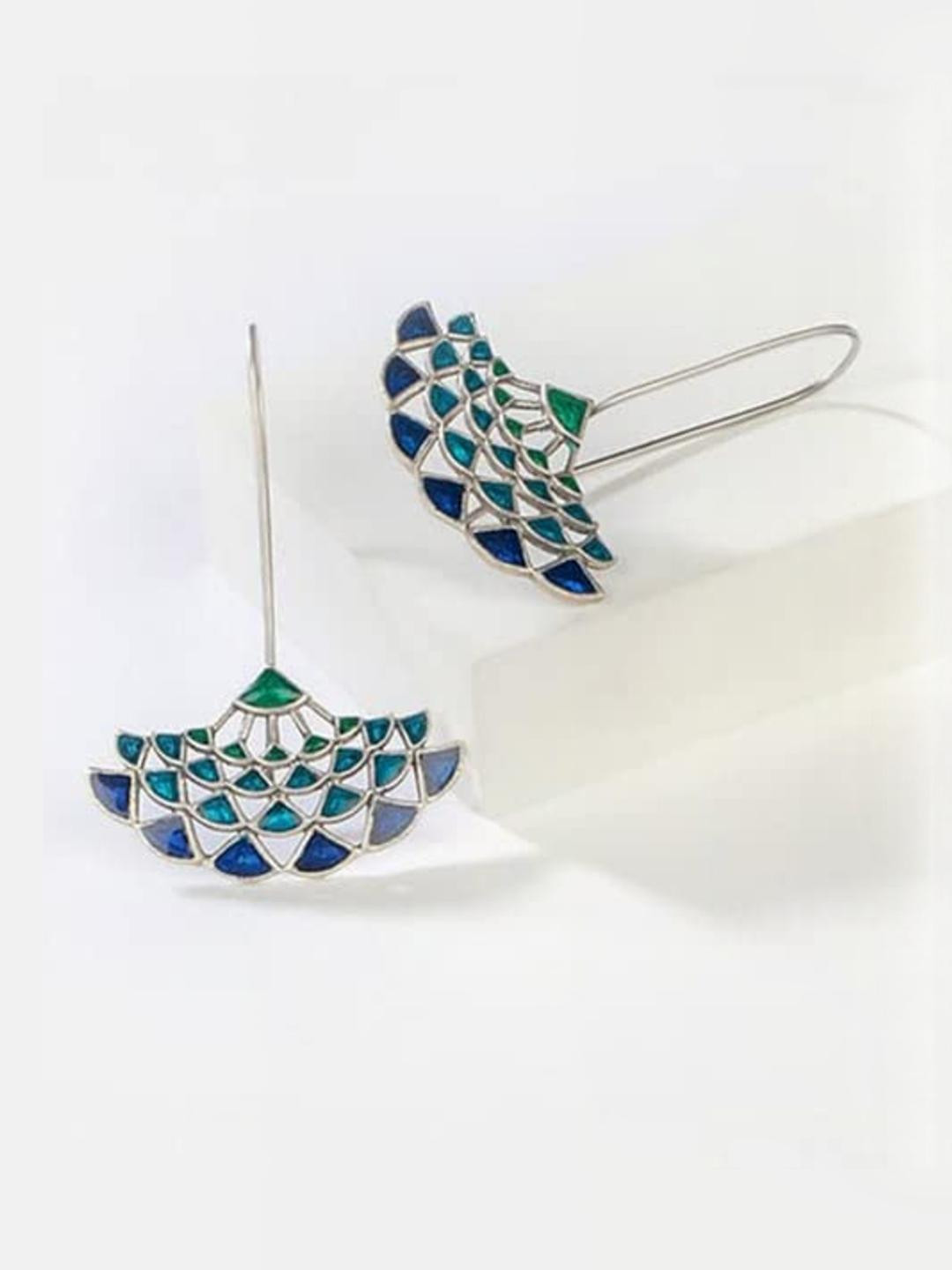 Black Oxidised Meenakari Earrings