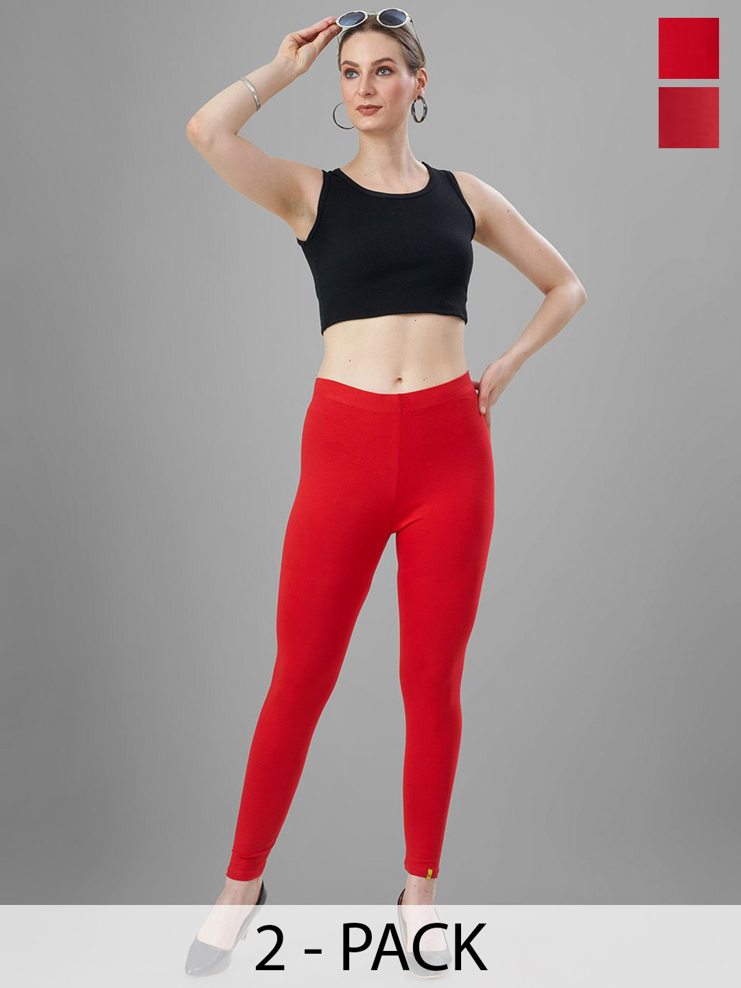 T19 Pack Of 2 4-Way Stretchable Ankle-LengthLeggings