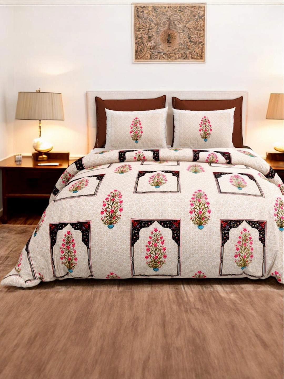 Wee Hours Ethnic Motifs Superfine King Bedsheets