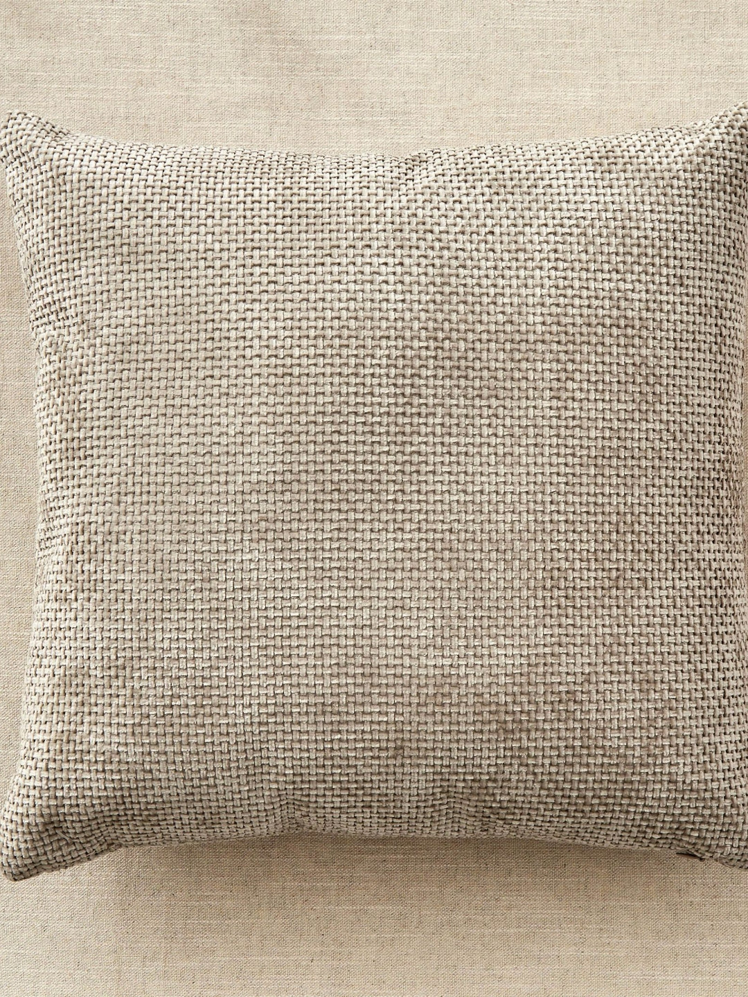 Home Centre Nile Woven Brown Self-Designed Square Shaped Pre-FilledCushion