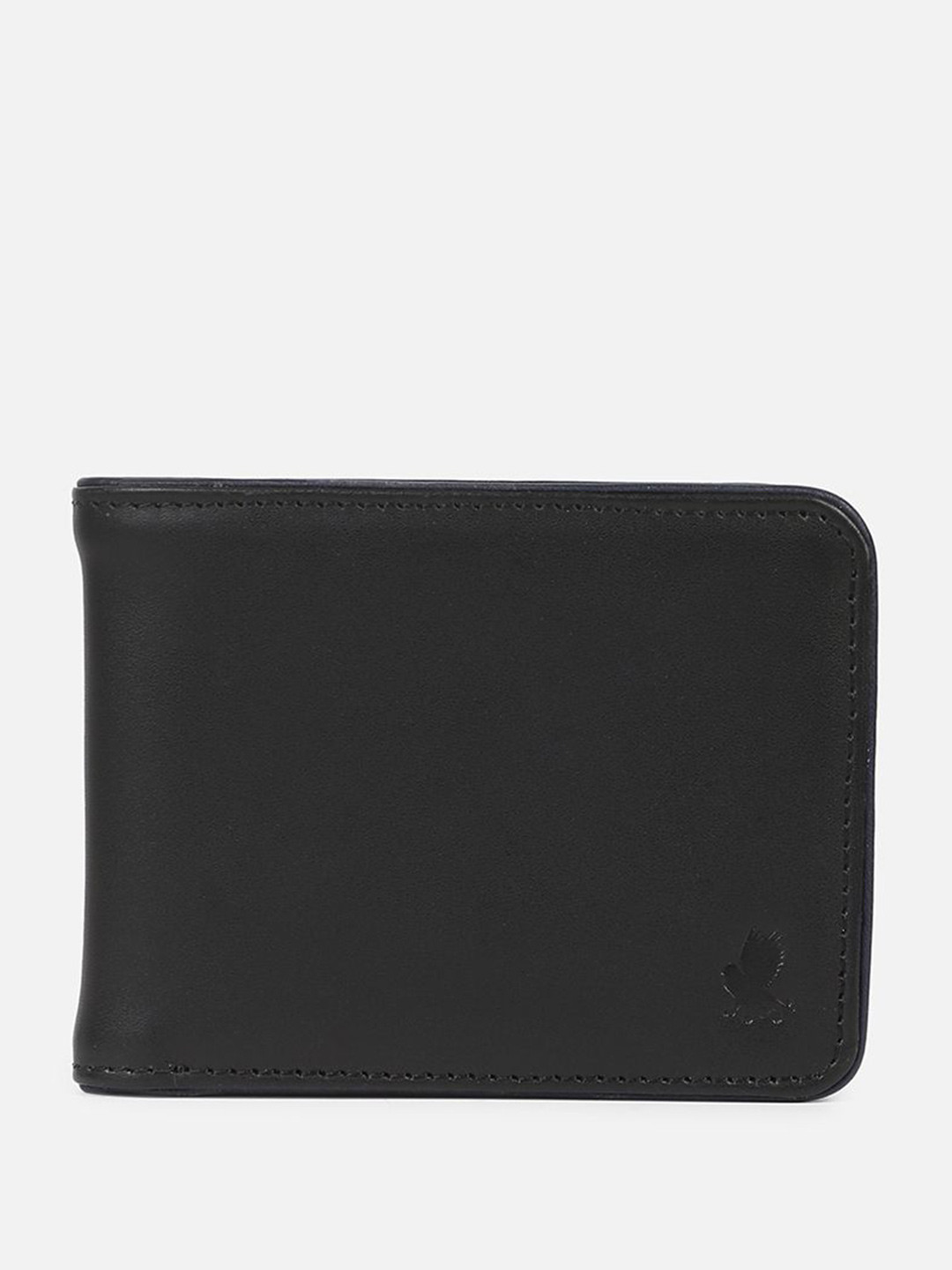 Peter England Men Textured Genuine Leather Two Fold Wallet