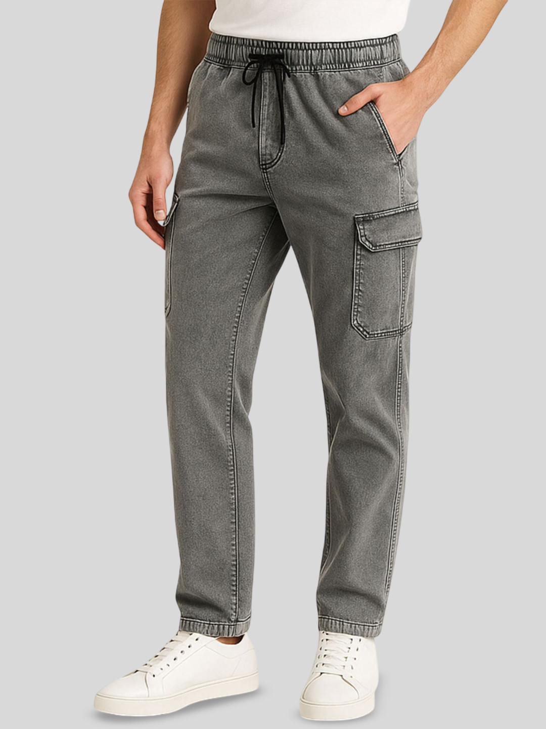 SOBERSAINT Men Mid-Rise Cotton Cargos Trousers