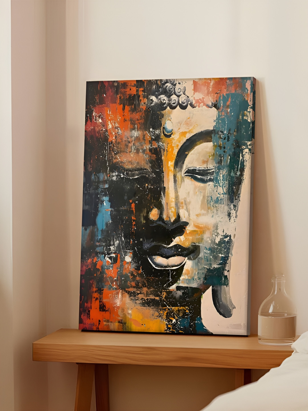 Art Street Beige Single Piece Canvas Religious Wall Paintings