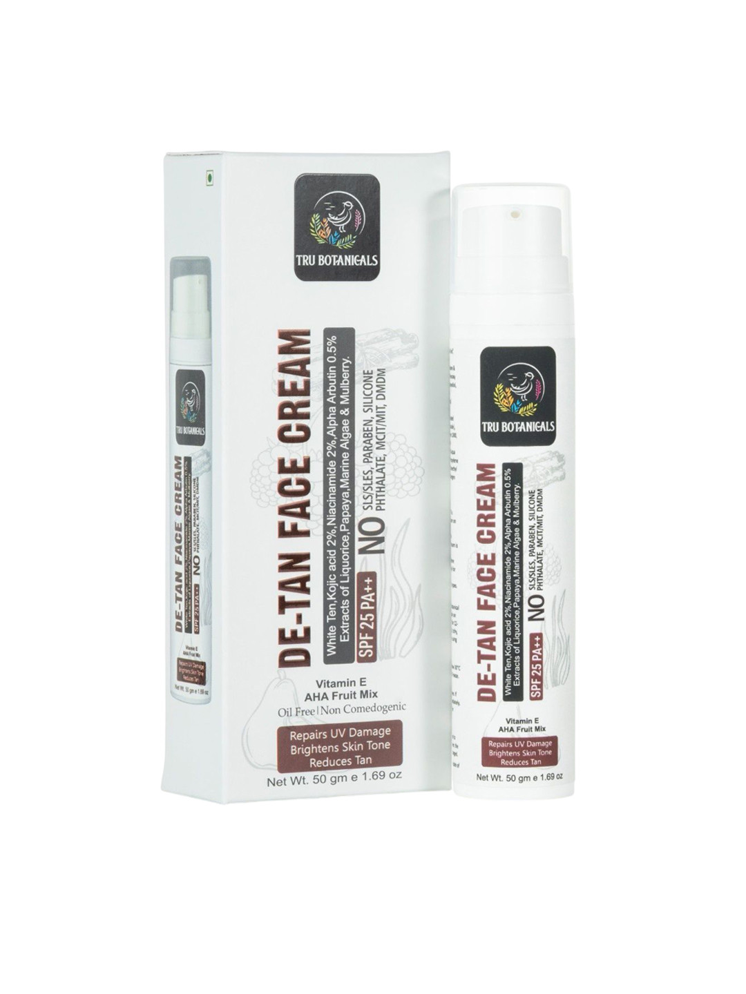 Tru Botanicals De Tan Face Cream SPF 25 PA+++ With Kojic Acid - 50 g