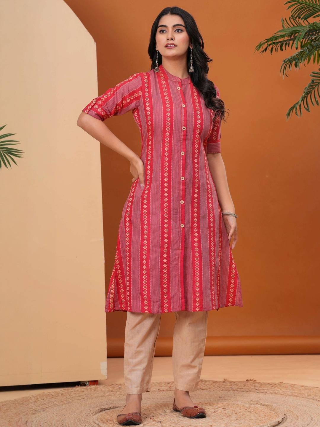 DIZON Women Red Kurtas
