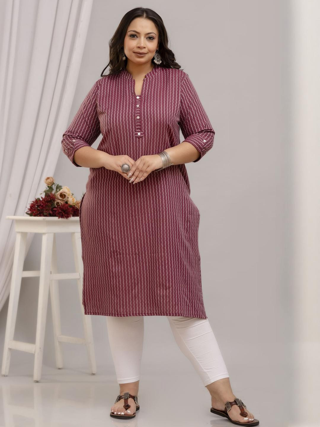SHRITIKA Striped Pure Cotton Kurta