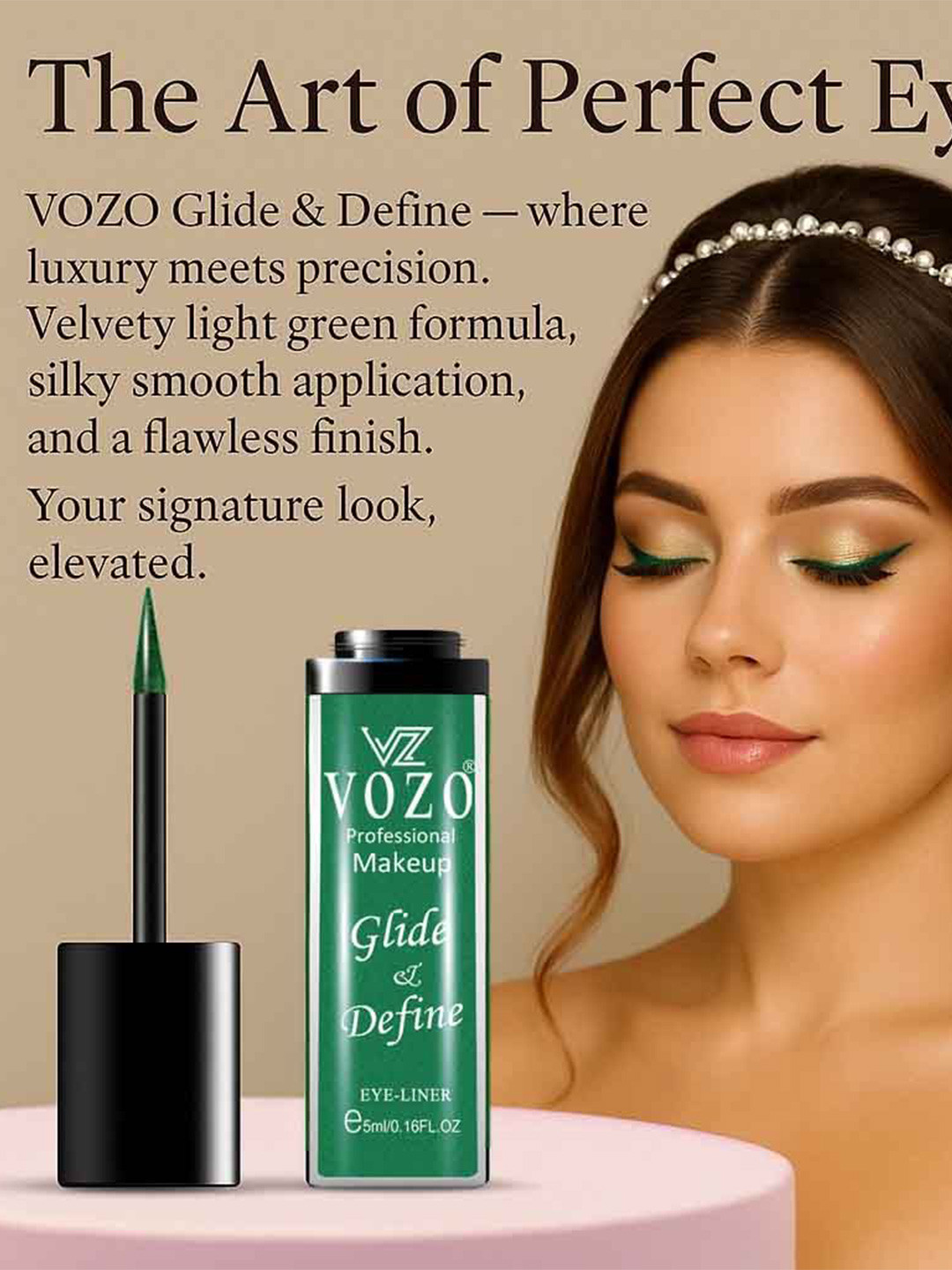 VOZO Glide & Define Insta-Perfect Liquid Eyeliner- 5 ml- Green