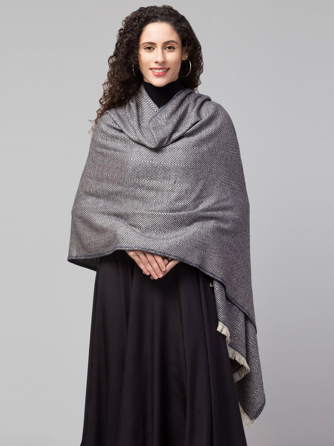 Tweedle Super Soft Chevron Woven Design Woollen Stole