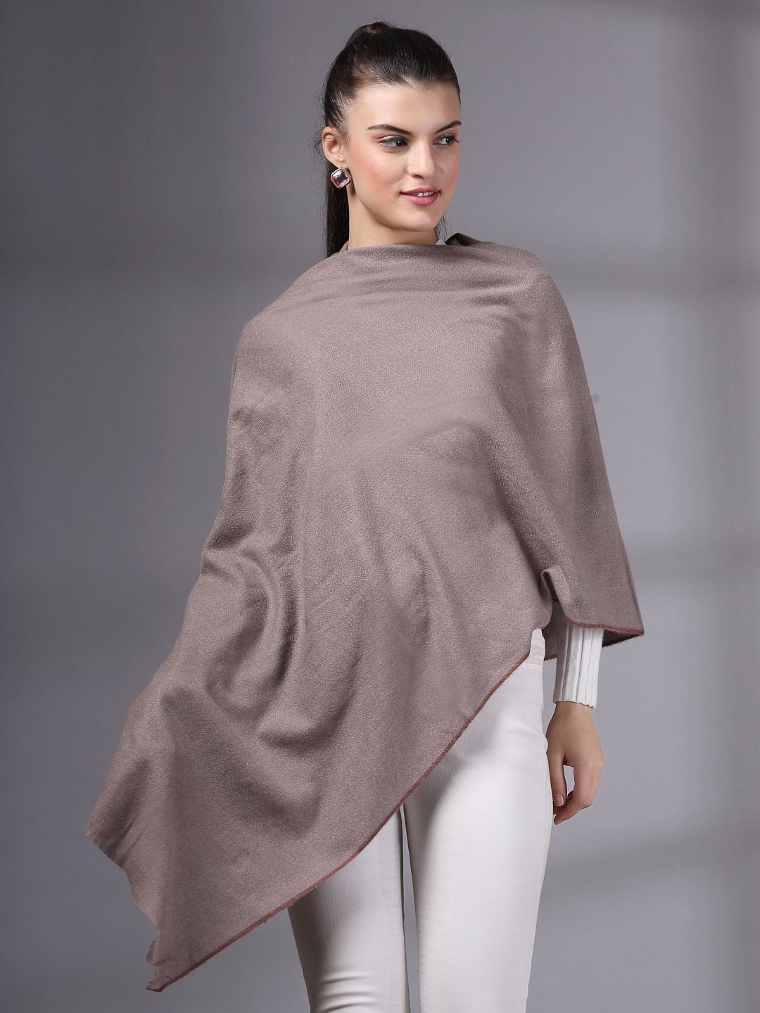 Mafadeny Women Soft Wool Blend Solid Stole