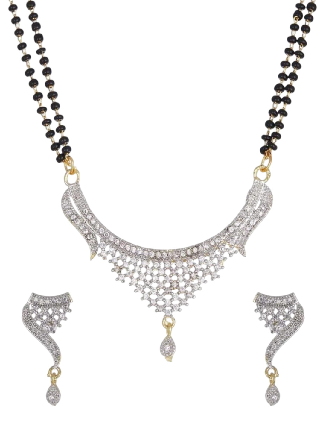 M Mod Con Artificial Stones Studded & Beaded Mangalsutra