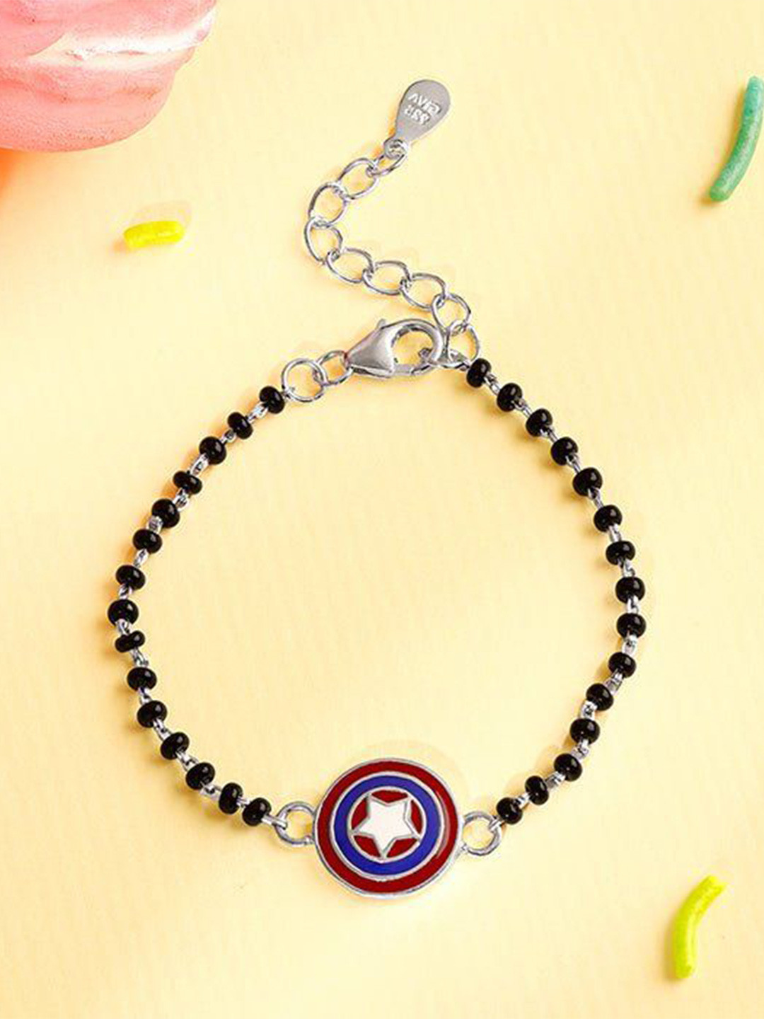 GIVA Boys 925 Silver Beaded Wraparound Bracelet