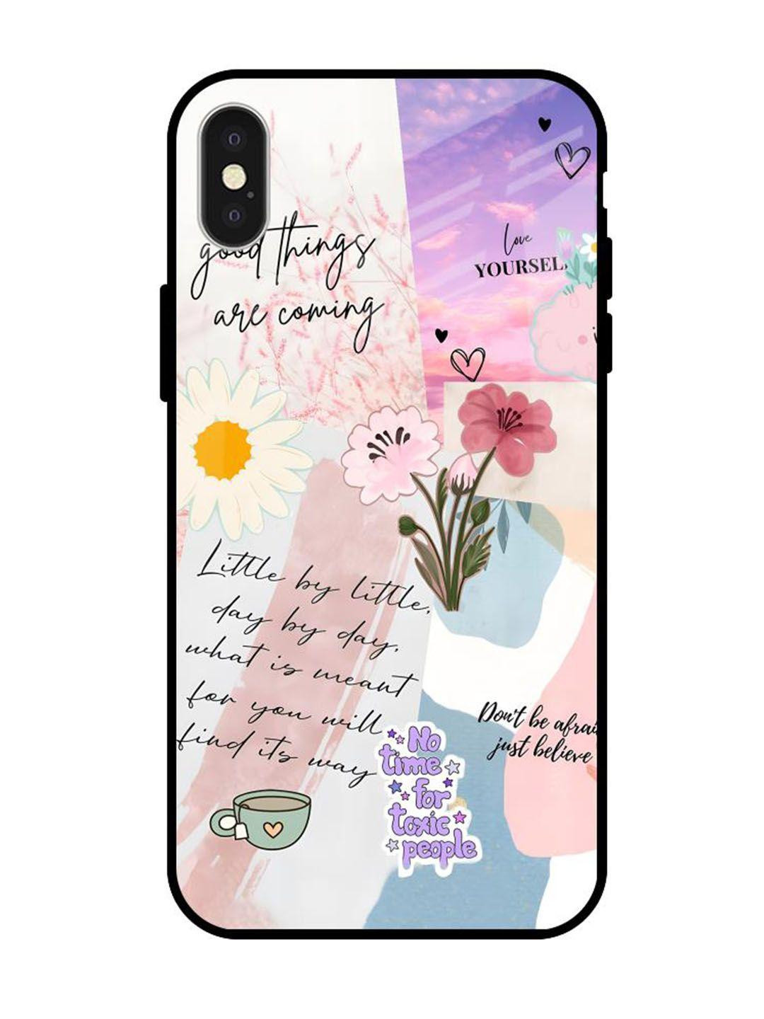 QRIOH Floral Printed iPhone X Back Case Mobile Accessories
