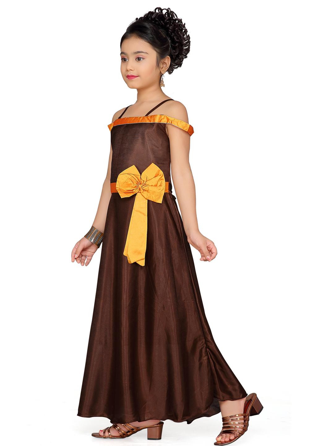 Muhuratam Brown Silk Dresses