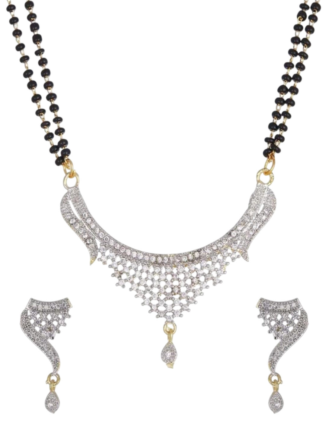 True bella Artificial Stones Studded & Beaded Mangalsutra
