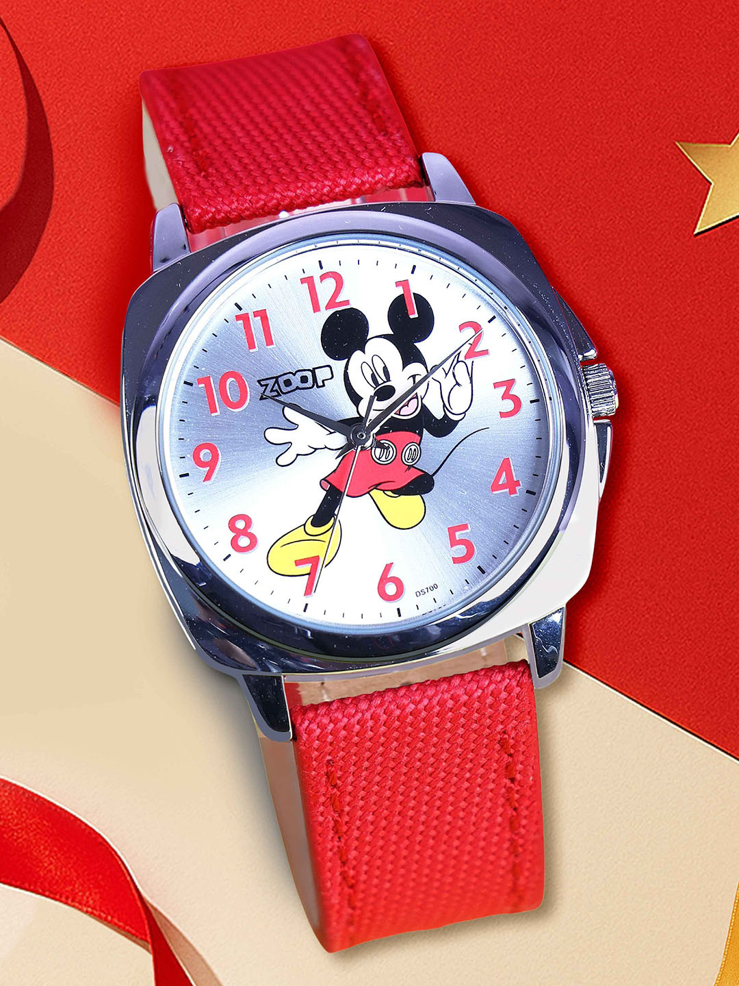 Zoop Disney Mickey Mouse Analog Watch with Dial & Strap for Boys Kidsc- 16055SL01