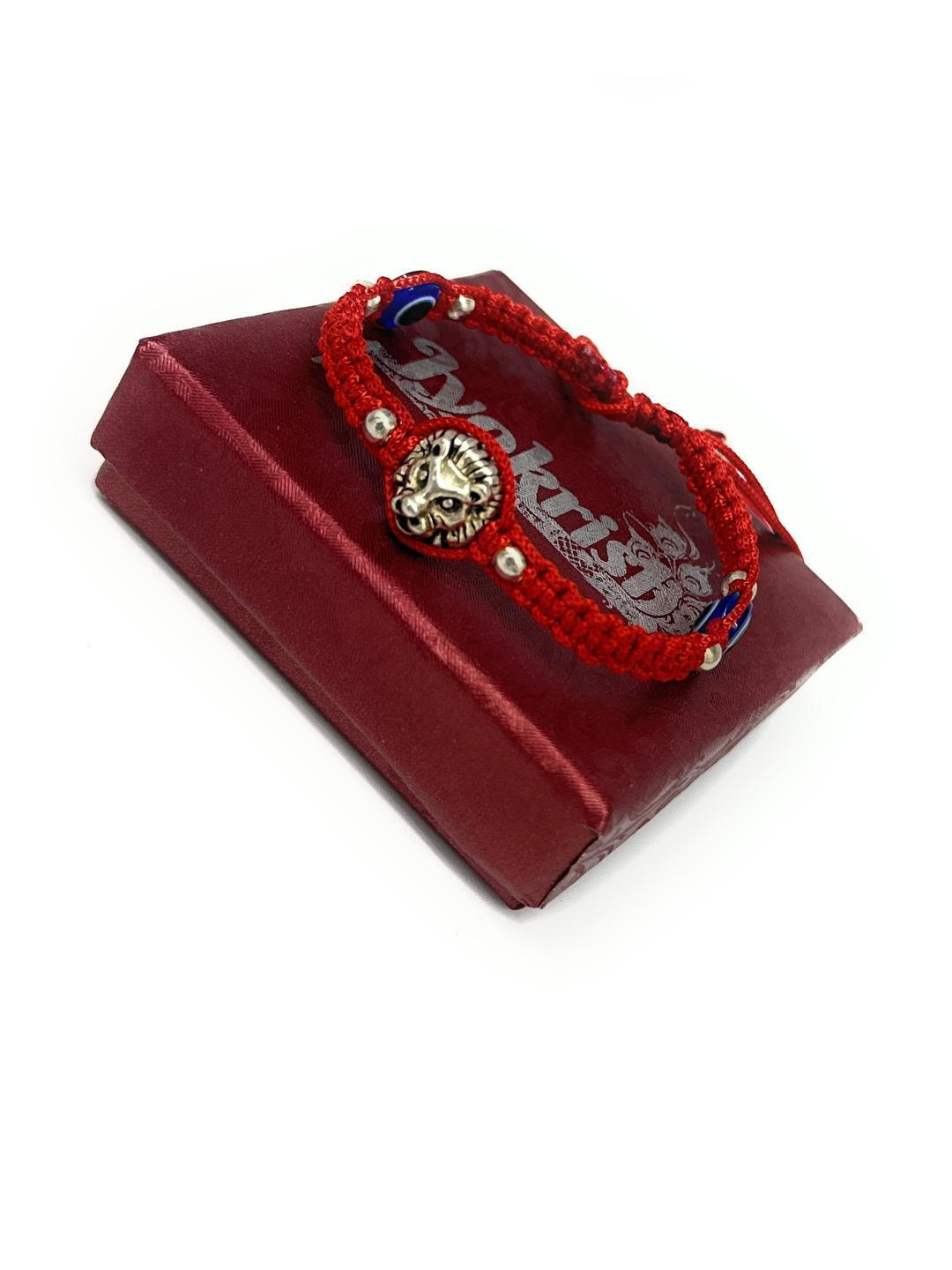 Red silk dori Lion head Evil eye Bracelet